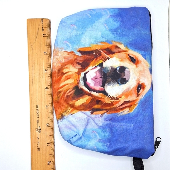 Golden retriever bag dog cosmetic case zipper pouch clutch - Picture 6 of 6